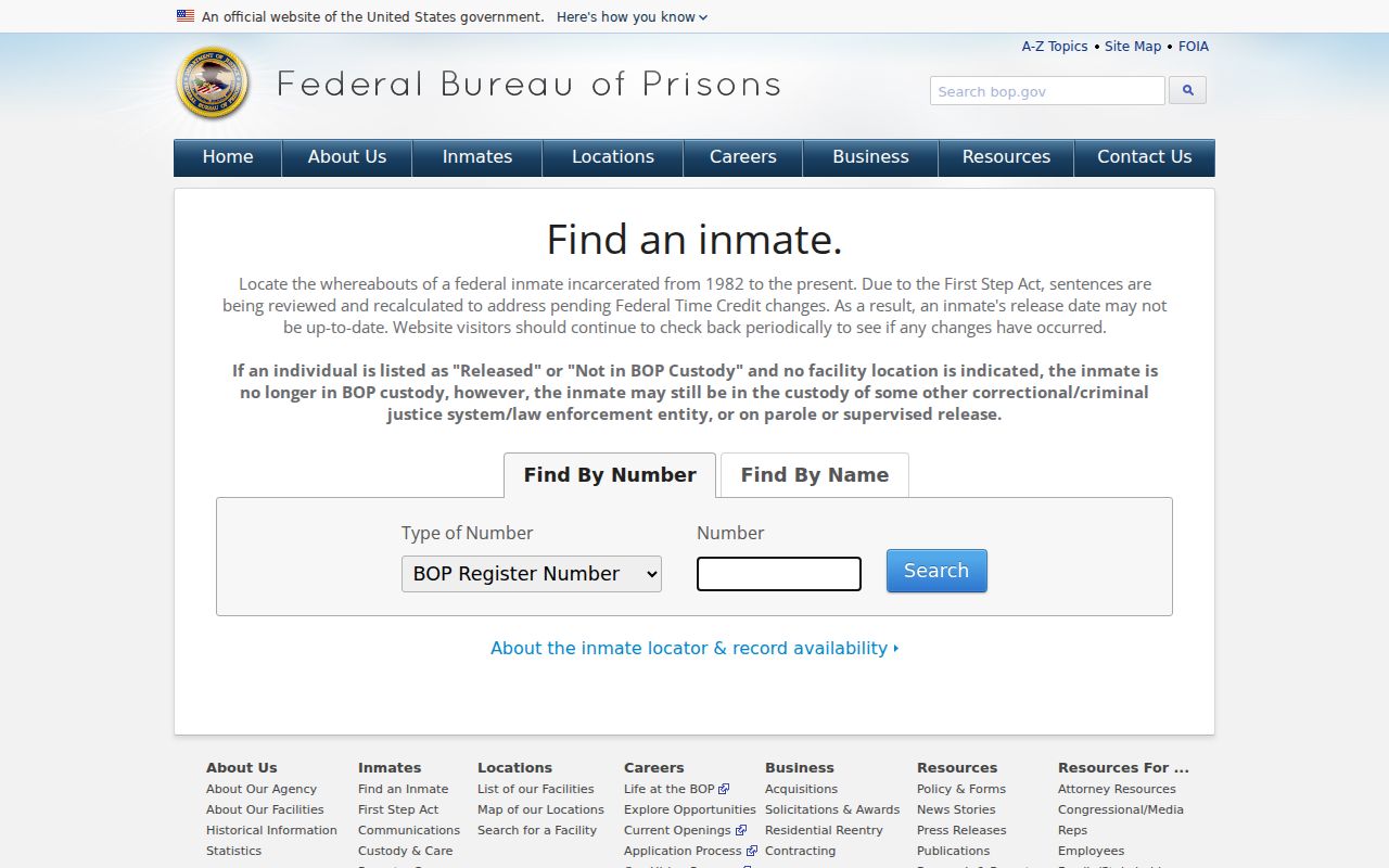 Garden County arrest history federal inmate locator