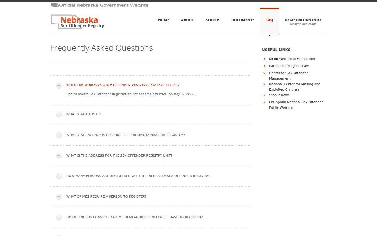 Nebraska registry profile guidance for Garden County records