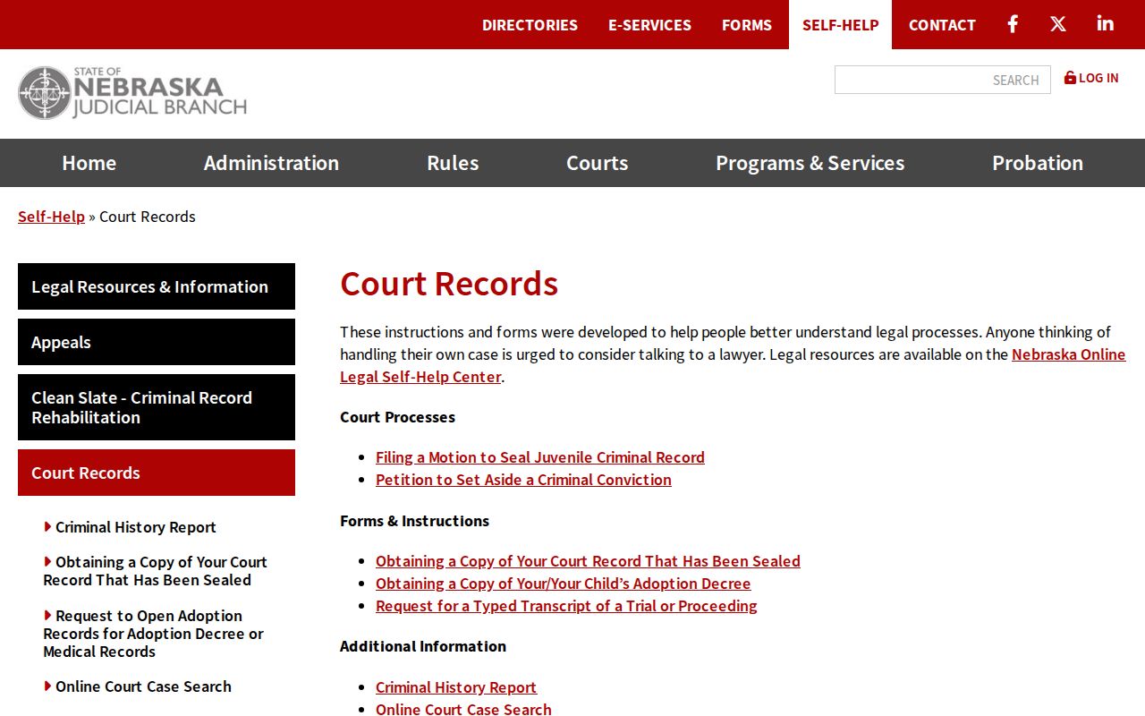 Garden County criminal record correction and court relief resources